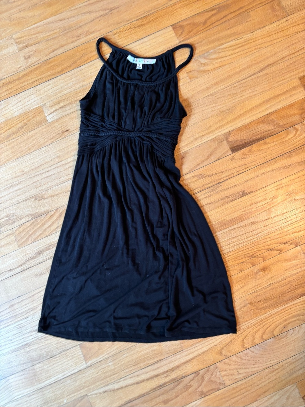 Black Sleeveless Ruched Waist Dress small